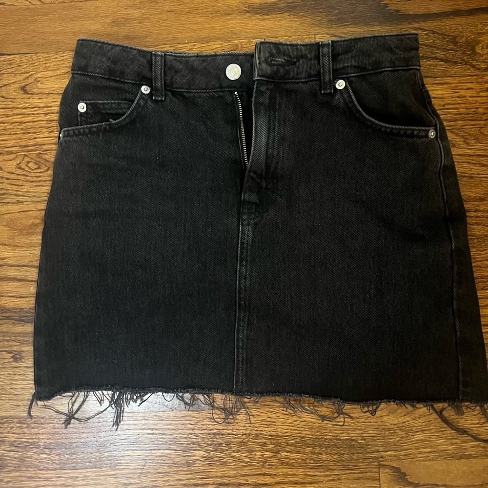 Topshop black Jean Mini Skirt